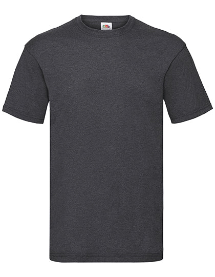 Dunkelgraues kurzarmshirt fruit of the loom valueweight mit crew neck und markenlabel für zuverlässiger schutz