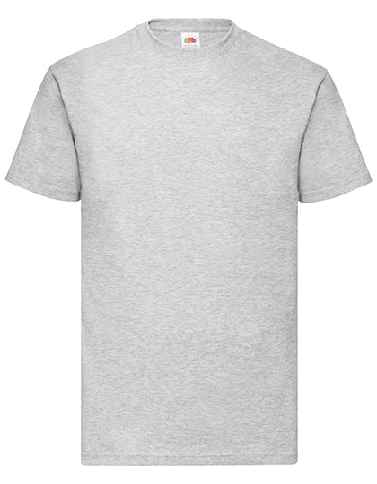 Gray heathered cotton fruit of the loom valueweight t-shirt mit klassischem rundhalsausschnitt und kurze ärmel für zuverlässiger schutz