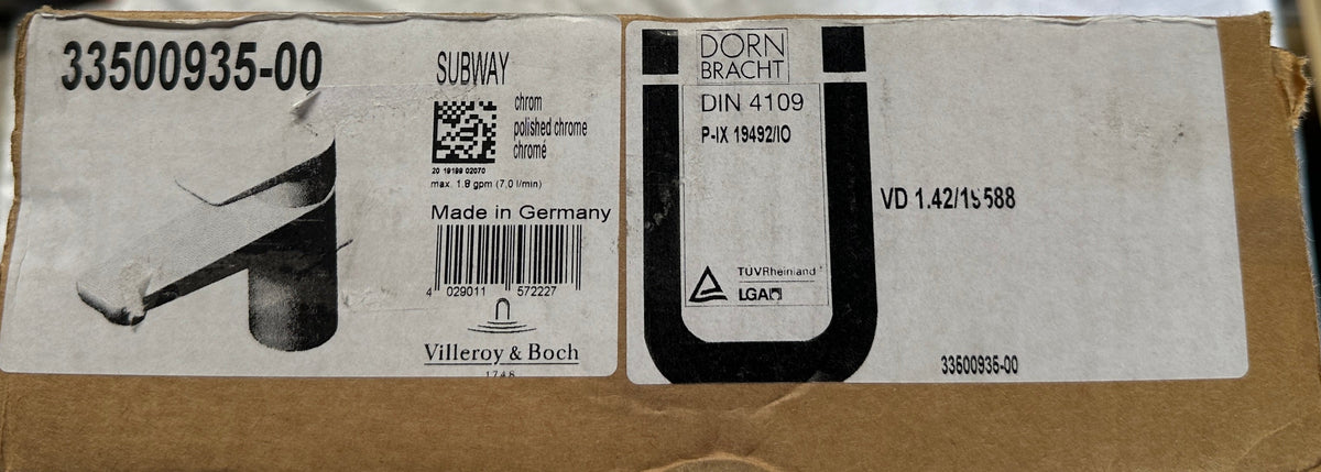 Villeroy & Boch „SUBWAY“ Waschtisch-Einhebelmischer mit Ablaufgarnigur (chrom)