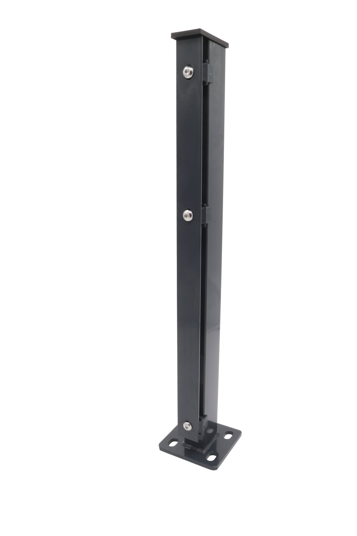 Zaunpfosten 60 x 40 mm | Anthrazit RAL 7016 | Aufschrauben mit Bodenplatte