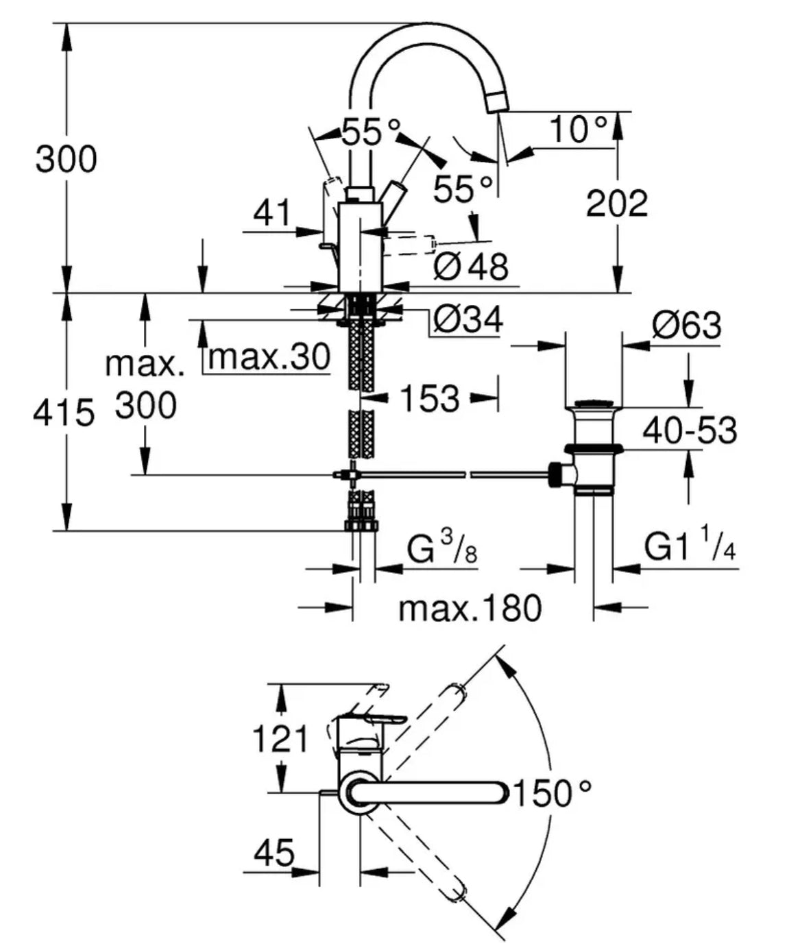 GROHE "Feel" Waschtischarmatur (chrom)