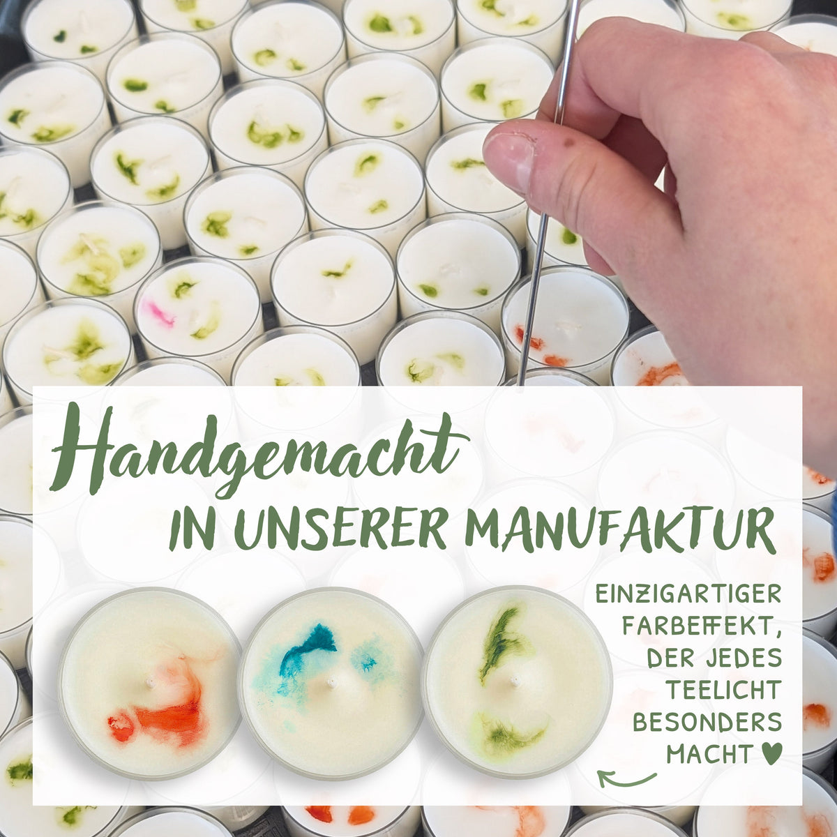 Kleine Ostergeschenke Set – Glückslicht Teelichter mit Botschaft | Made in Berlin aus Recycling-Material