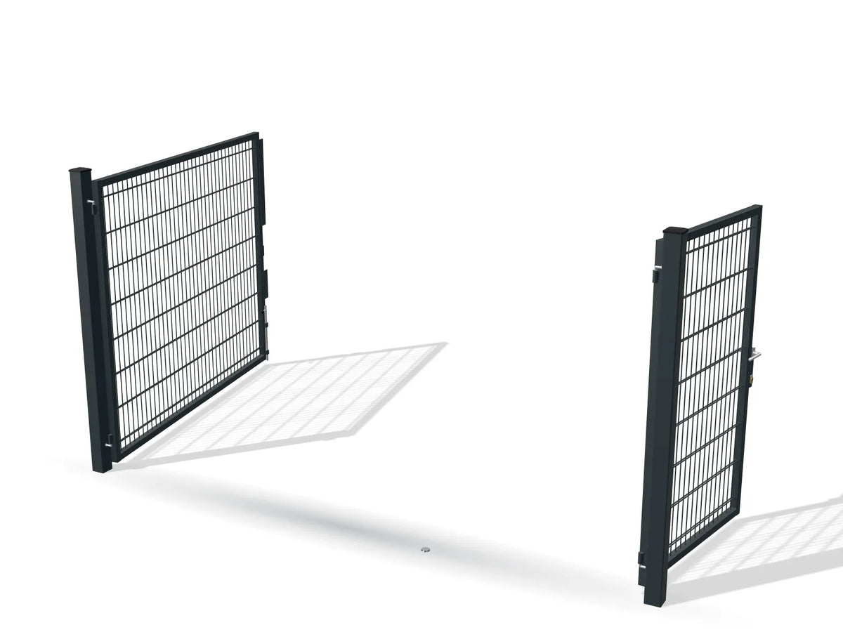 Doppeltor 2-flügelig asymmetrisch | Breite 300 cm | Doppelstab 6/5/6 mm