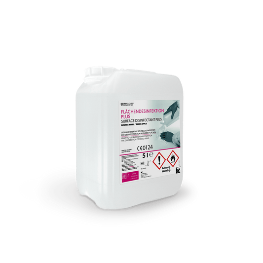 Flächendesinfektion Plus: Effiziente Desinfektion für sichere Umgebungen Grüner Apfel - Shop DE 24/7UNIGLOVES1 x 5lGrüner ApfelFlächendesinfektion Plus: Effiziente Desinfektion für sichere Umgebungen Grüner Apfel - Shop DE 24/7