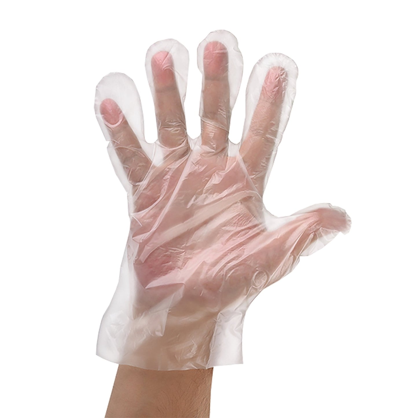 Transparentes nitras pe-einmalhandschuh aus robustem polyethylen an hand für professionellen umgebungen