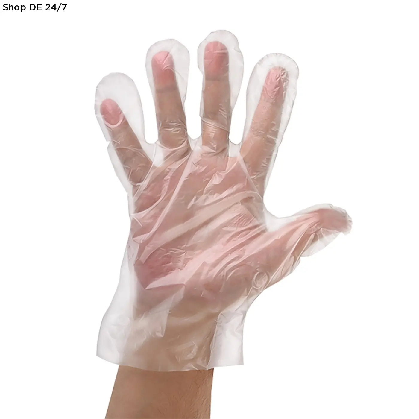 Transparentes nitras pe-einmalhandschuh aus robustem polyethylen an hand für professionellen umgebungen