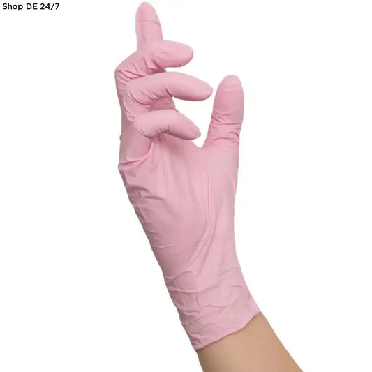Pink wave handschuhe aus nitras pink wave nitril mit mikrogeraute fingerspitzen für sicheren griff am handrücken