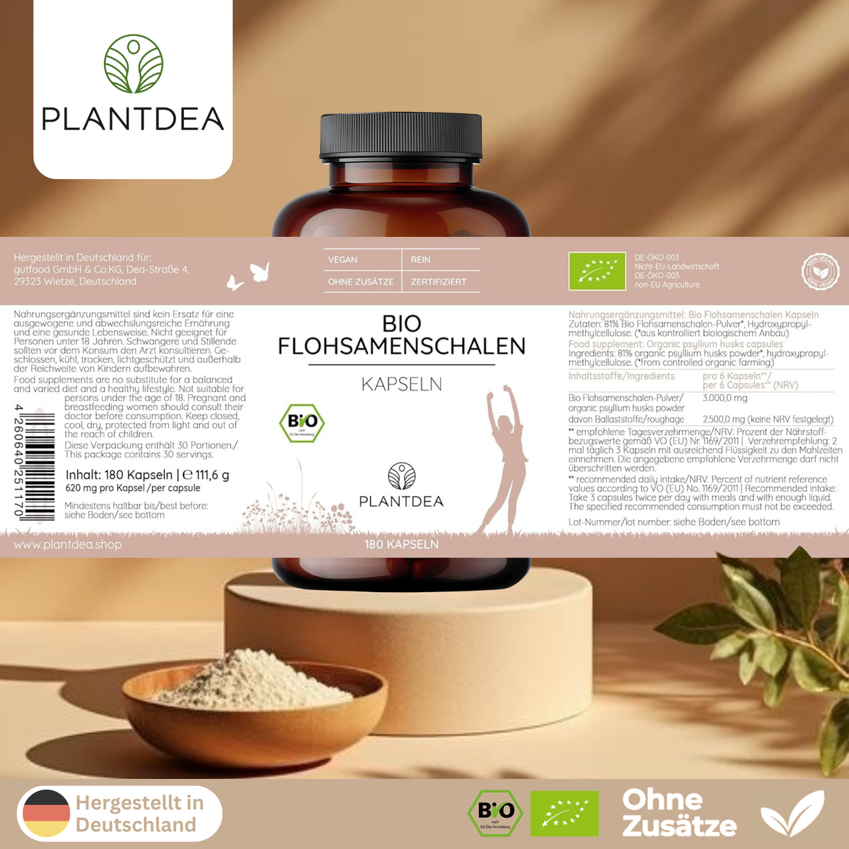 Bio Flohsamenschalen Kapseln