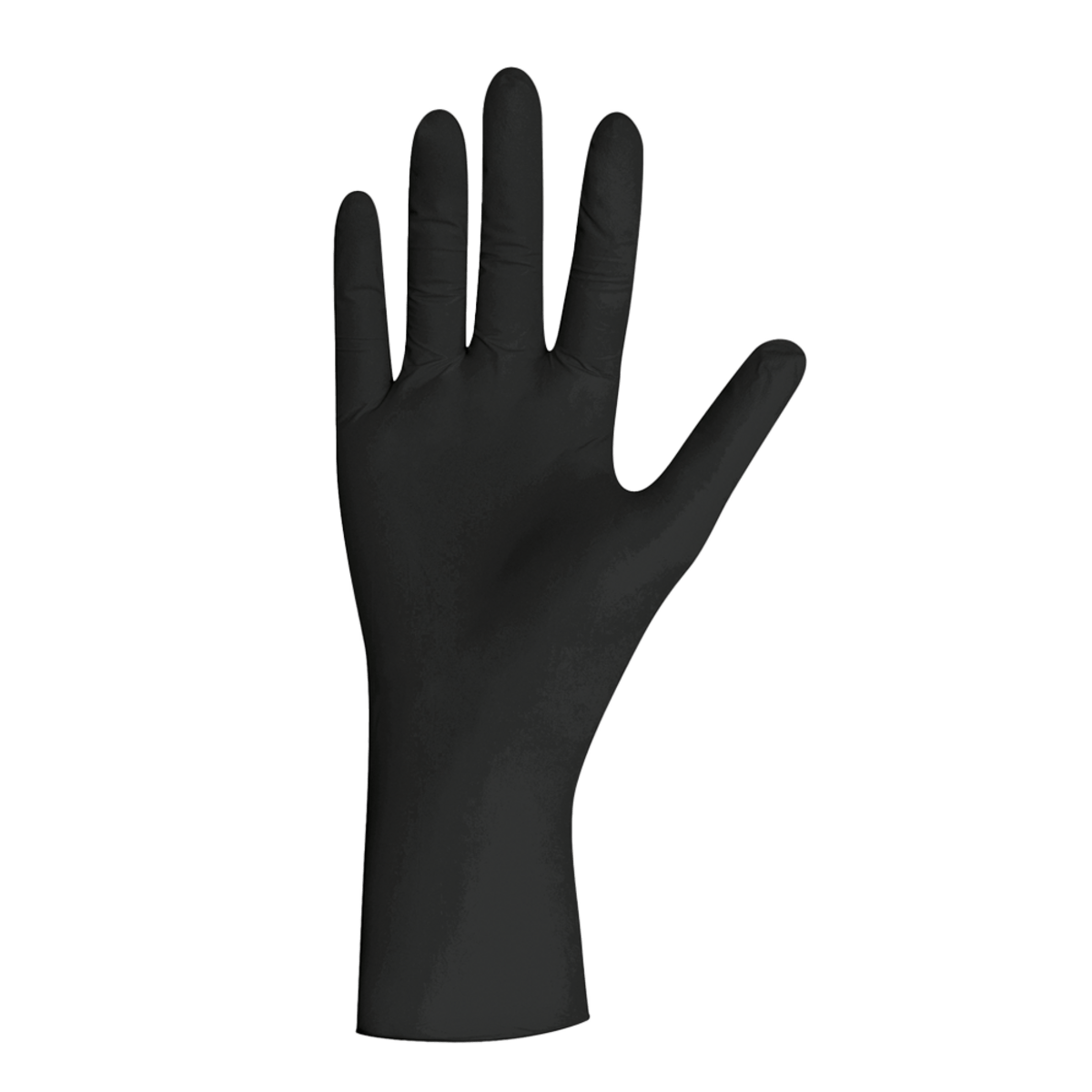 Einzelner schwarzer Select® Latexhandschuh für Einmalgebrauch. Ideal für Gastronomie, Tattoo-Studios und medizinische Anwendungen.