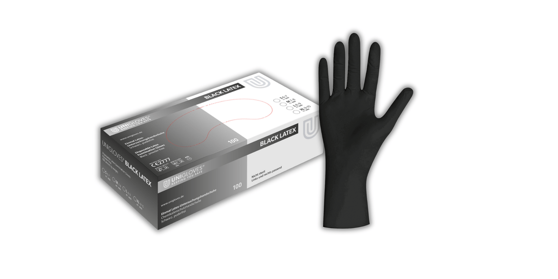 Black Latex Einmalhandschuhe: Stilvoller Schutz für Tattoo-Studios und professionelle Anwendungen - Shop DE 24/7