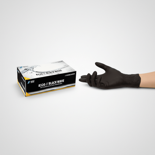 Einmalhandschuhe Schwarz – BLACK WAVE Premium Nitril für Profis - Shop DE 24/7