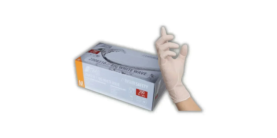 Einmalhandschuhe beige latexfrei aus latex mit verpackung passend zu en 455 und en iso 374 zertifizierungen
