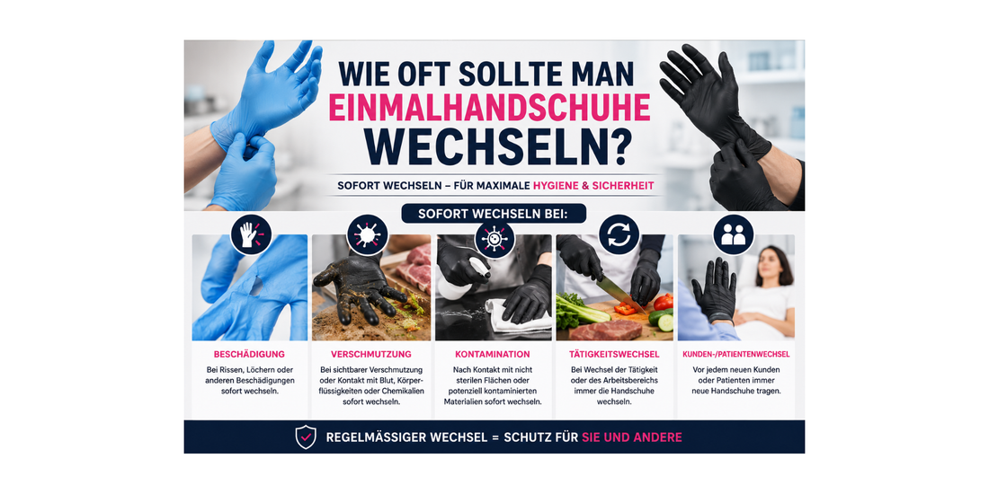 Wie oft Einmalhandschuhe wechseln? Guide für Pflege, Medizin & Gastronomie
