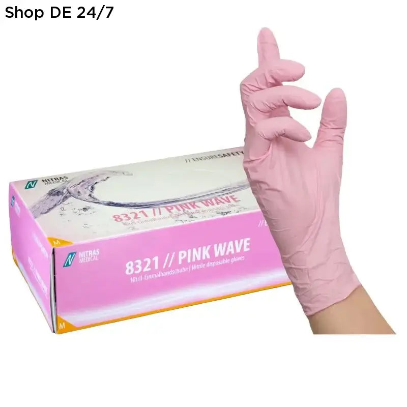 Einmalhandschuhe pink latexhandschuhe model 8321 von nitrax medical für medizinische anwendungen