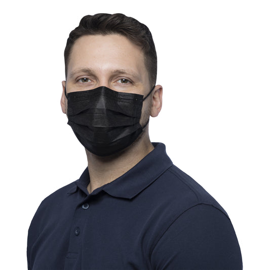 SOFT PROTECT PLUS, medizinische Gesichtsmaske, schwarz, Box à 50 Stück