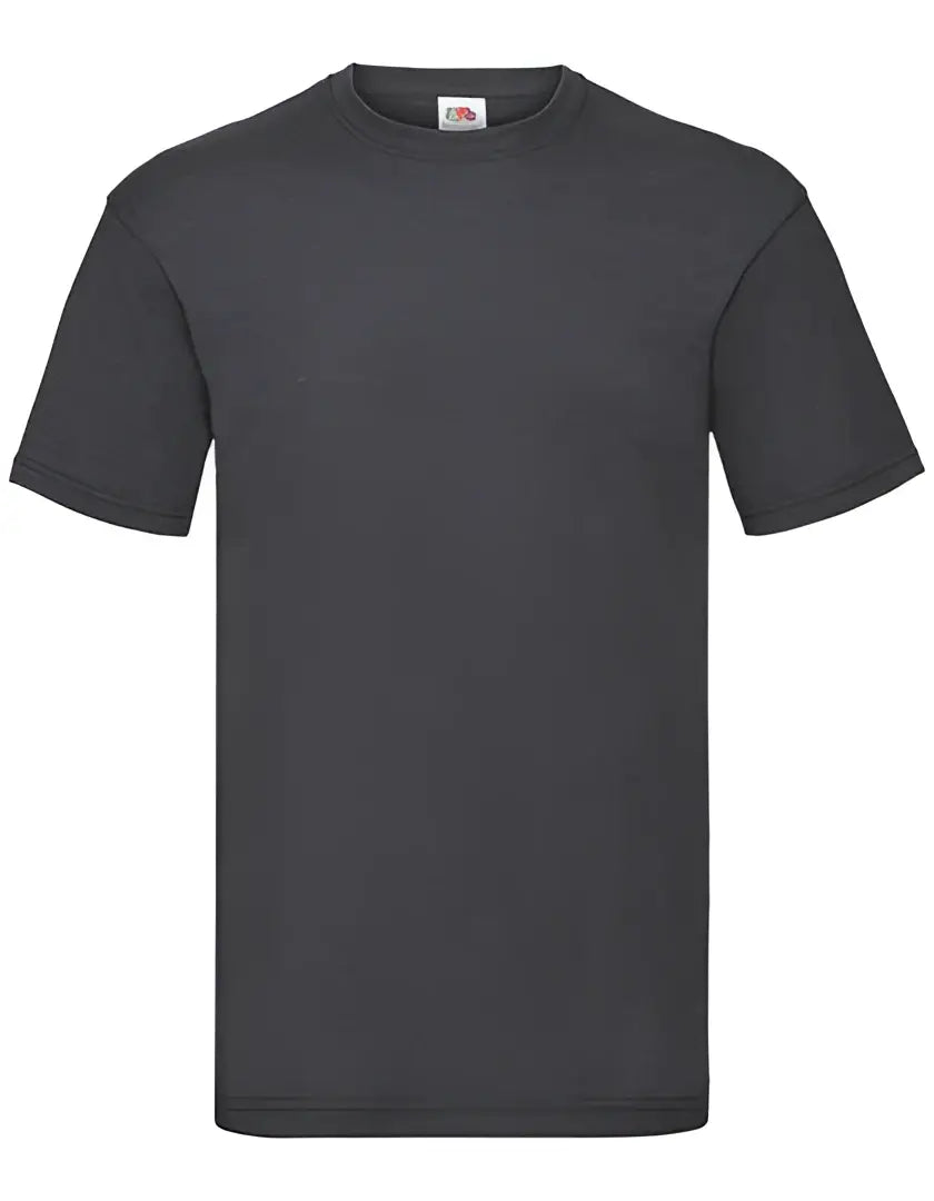 Dunkelgraues kurzarmshirt fruit of the loom valueweight mit crew neck und markenlabel für zuverlässiger schutz