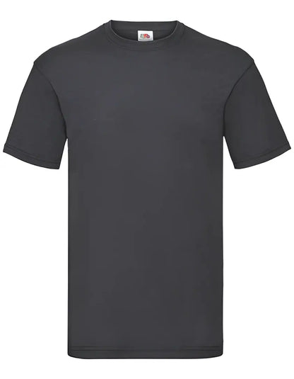Dunkelgraues kurzarmshirt fruit of the loom valueweight mit crew neck und markenlabel für zuverlässiger schutz
