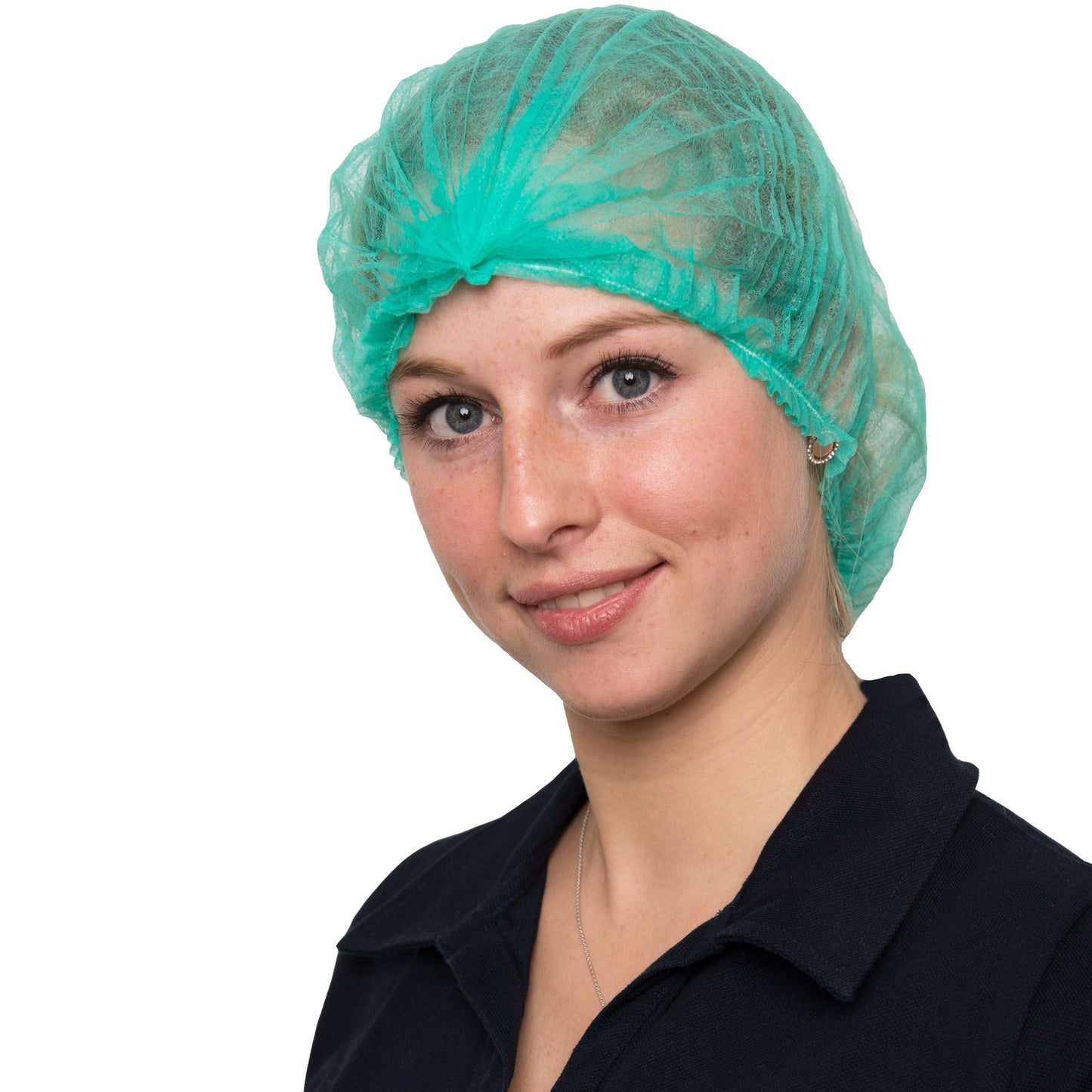 NITRAS Klipphaube, grün, gerafft, Beutel à 100 Stück