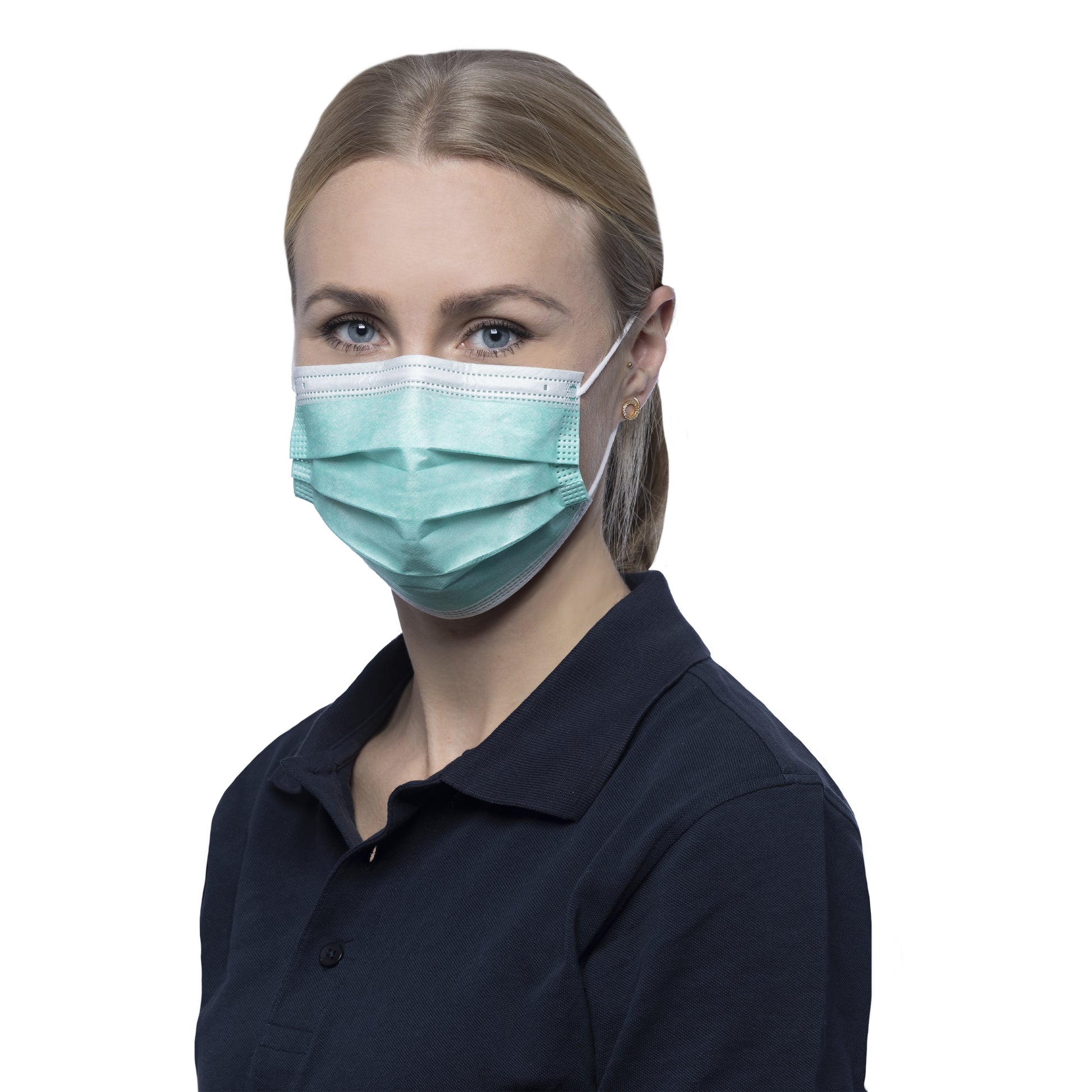 NITRAS SOFT PROTECT, Medizinische Gesichtsmaske, grün, Box à 50 Stück