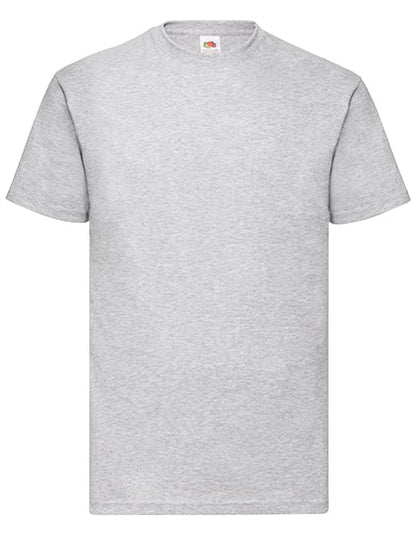Gray heathered cotton fruit of the loom valueweight t-shirt mit klassischem rundhalsausschnitt und kurze ärmel für zuverlässiger schutz