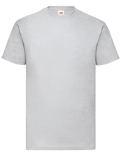 Gray heathered cotton fruit of the loom valueweight t-shirt mit klassischem rundhalsausschnitt und kurze ärmel für zuverlässiger schutz