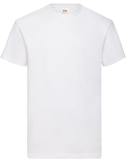 Weißes crew-neck t-shirt mit kurzen ärmeln aus glattem baumwollmix von fruit of the loom valueweight für zuverlässigen schutz