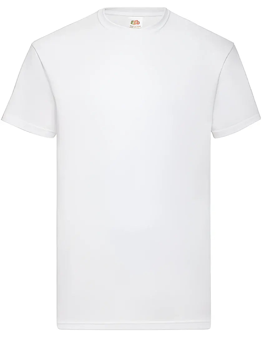 Weißes crew-neck t-shirt mit kurzen ärmeln aus glattem baumwollmix von fruit of the loom valueweight für zuverlässigen schutz