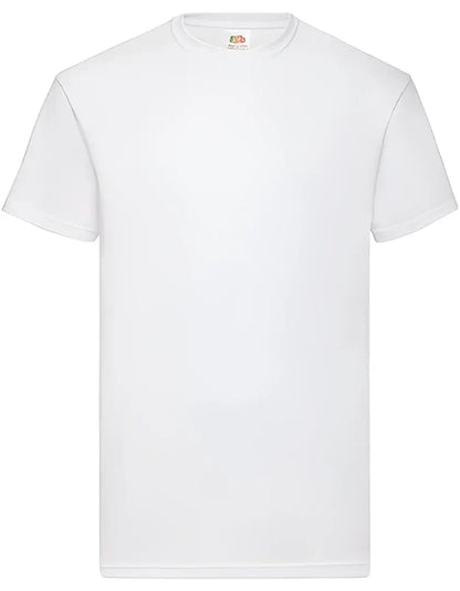 Weißes crew-neck t-shirt mit kurzen ärmeln aus glattem baumwollmix von fruit of the loom valueweight für zuverlässigen schutz