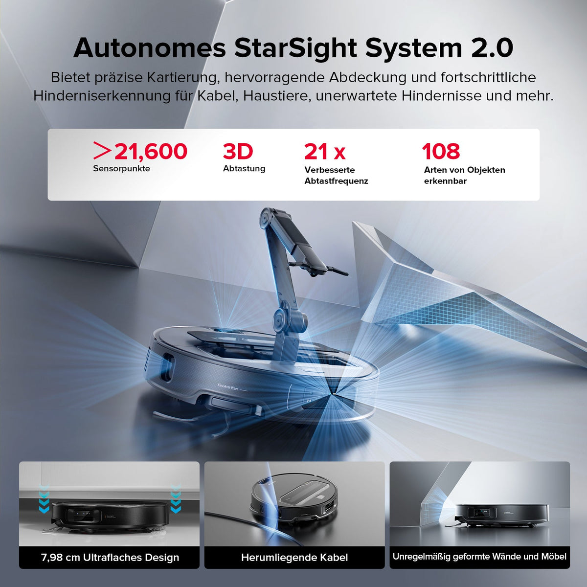 Roborock Saros Z70 Staubsaugerroboter mit mechanischem OmniGrip™ Arm