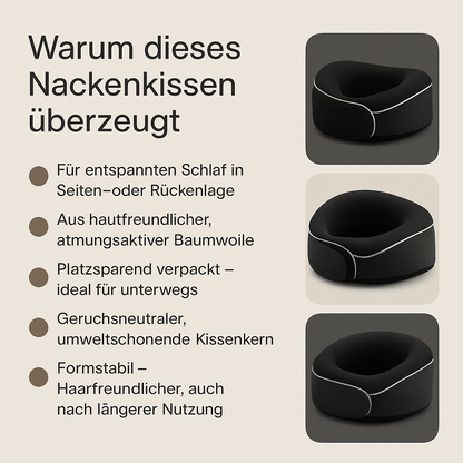 Nackenkissen für erholsamen Schlaf nach der Haartransplantation – kompakt, komfortabel & ideal für Reisen