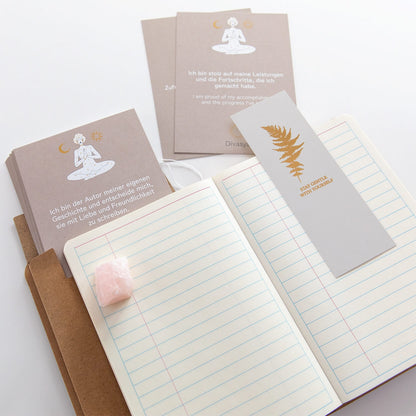 Affirmationskarten Set: 40 Affirmationen & 1 Bullet Journal