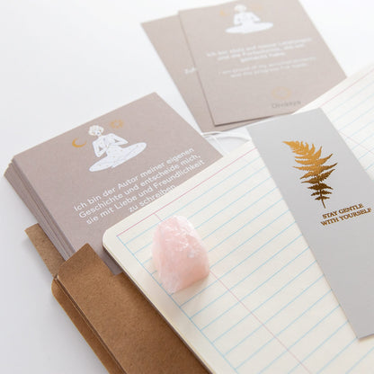 Affirmationskarten Set: 40 Affirmationen & 1 Bullet Journal
