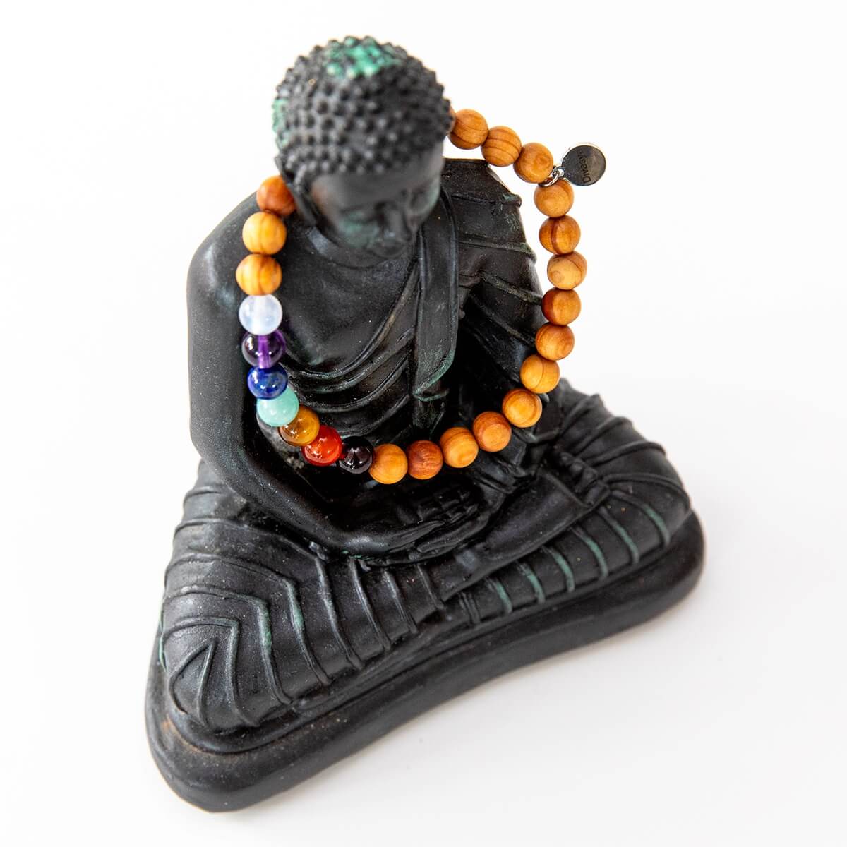 Chakra Armband aus echten Edelsteinen & Sandelholz