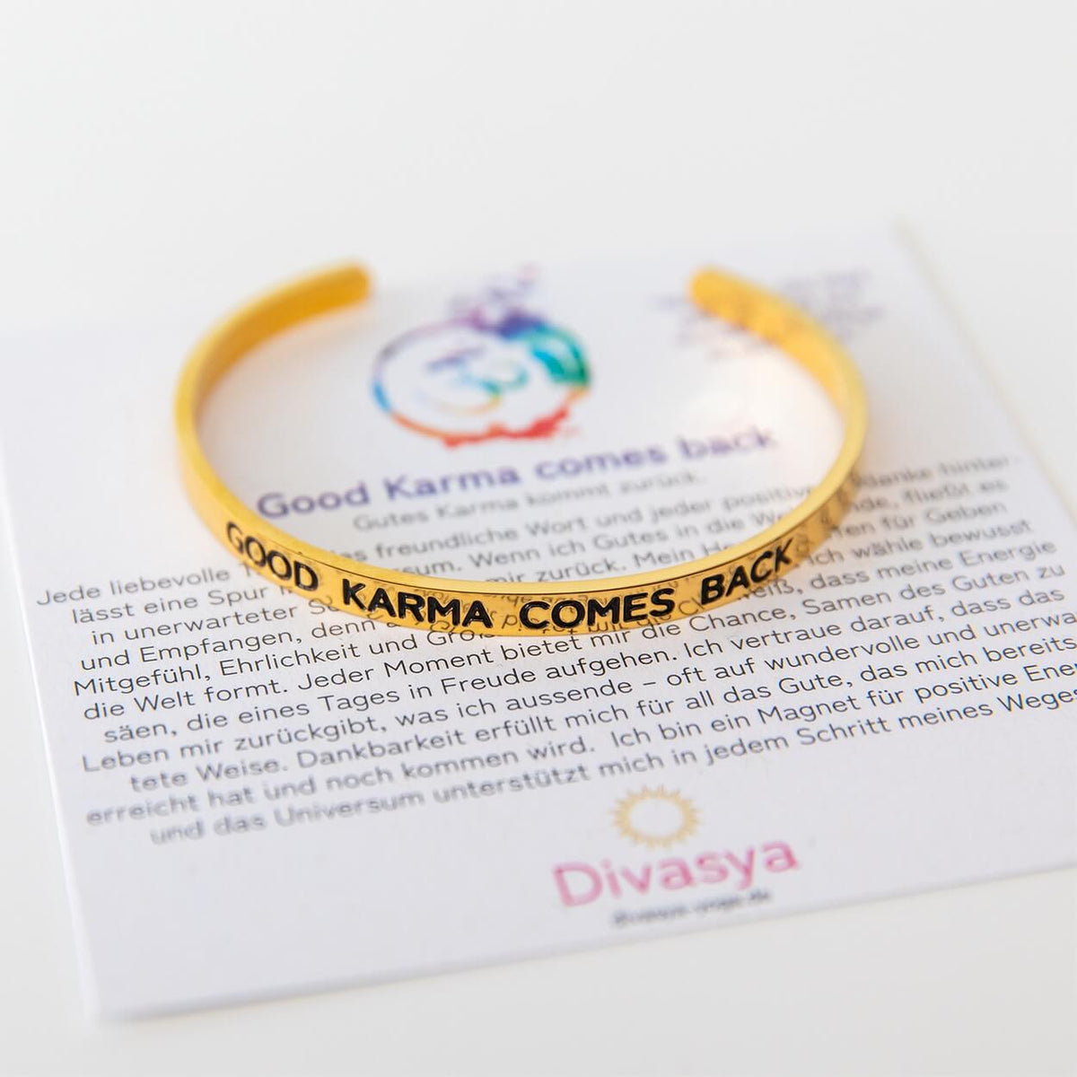 Karma Armband | vergoldet | Good Karma comes back