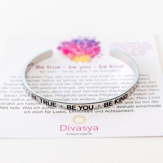 Armreif mit Gravur | Silber | "Be true - be you - be kind"