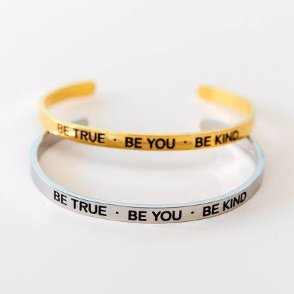 Armreif mit Gravur | Silber | "Be true - be you - be kind"