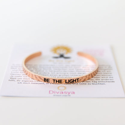 Armreif mit Gravur | rosé vergoldet | Be the light