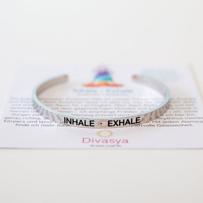 Armreif mit Gravur | Silber | Inhale - Exhale