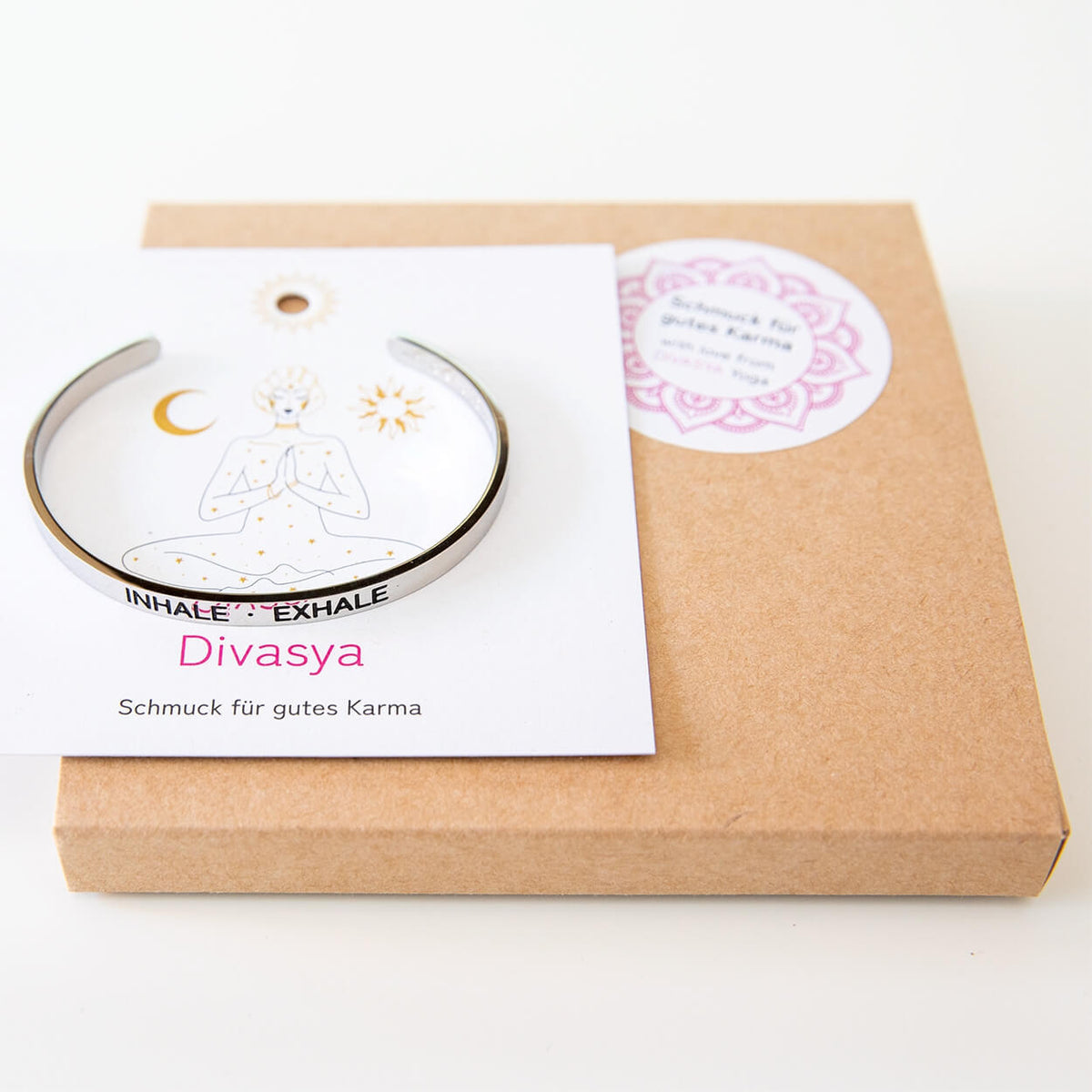 Armreif mit Gravur | Silber | Inhale - Exhale