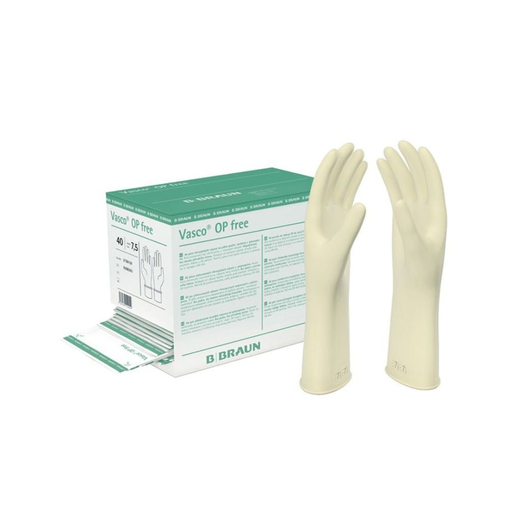 B. Braun Vasco OP free OP-Handschuhe latexfrei steril Gr. 7   | Packung (40 Paare)