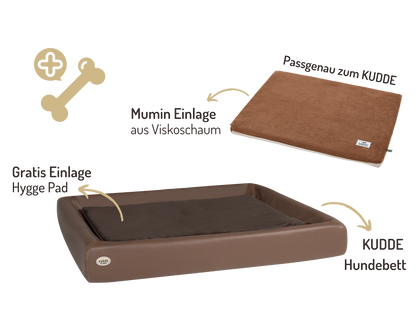 Orthopädisch-Plus Bundle | KUDDE Hundebett + Mumin Einlage Alltid
