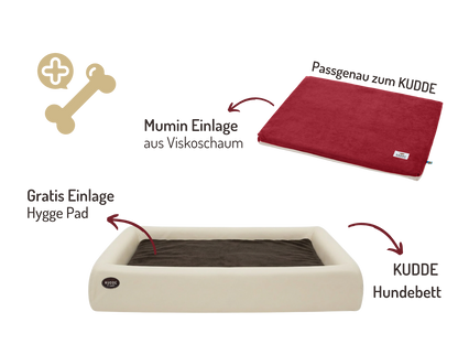 Orthopädisch-Plus Bundle | KUDDE Hundebett + Mumin Einlage Alltid
