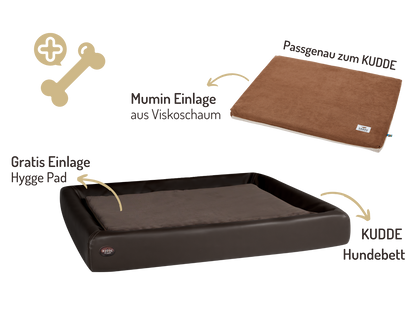 Orthopädisch-Plus Bundle | KUDDE Hundebett + Mumin Einlage Alltid