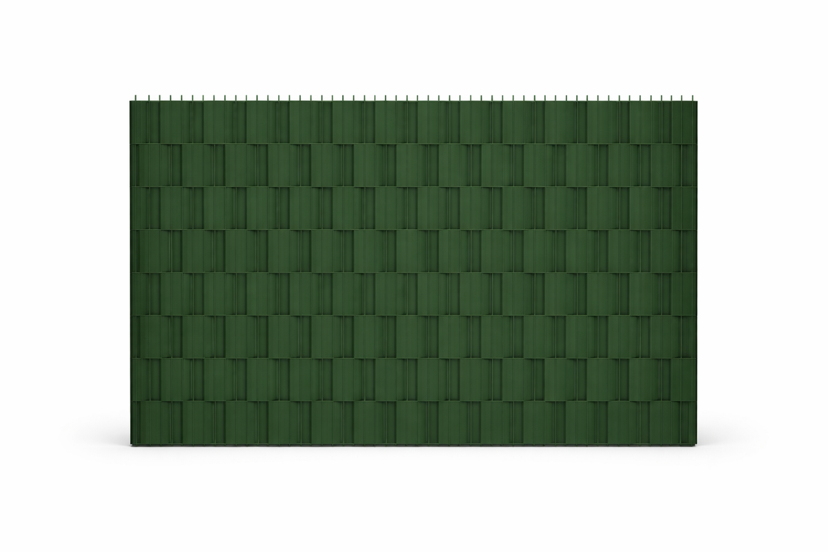 Doppelstabmatte mit Sichtschutz | 6/5/6 oder 8/6/8 mm | Moosgrün RAL 6005