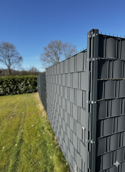 Doppelstabmatte mit Sichtschutz | 6/5/6 oder 8/6/8 mm | Anthrazit RAL 7016