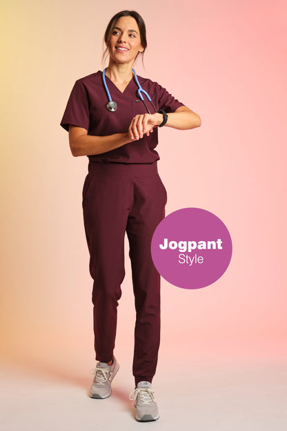 Active Scrub Pants "Tessa" – Bordeaux