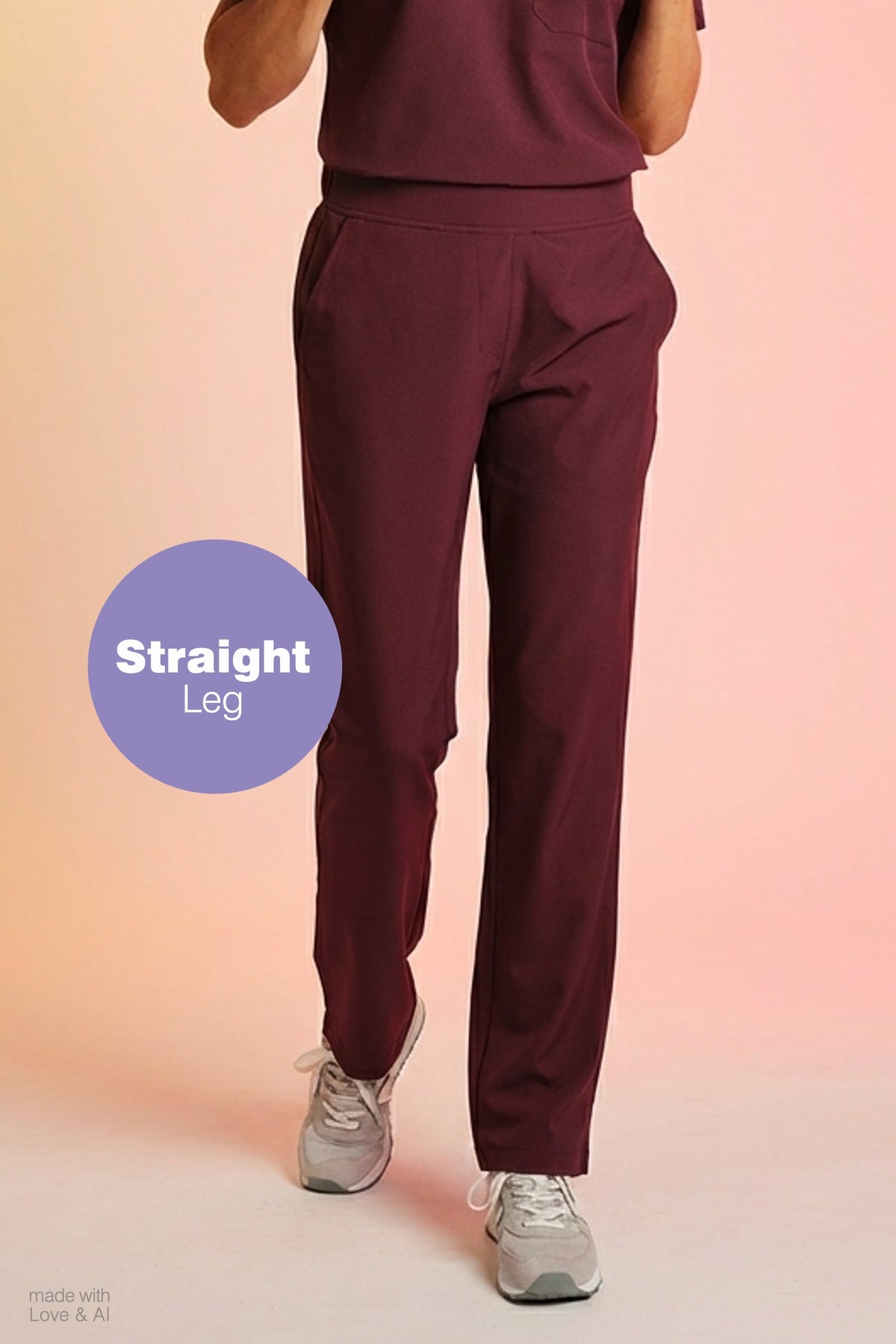 Active Scrub Pants "Tessa" – Bordeaux