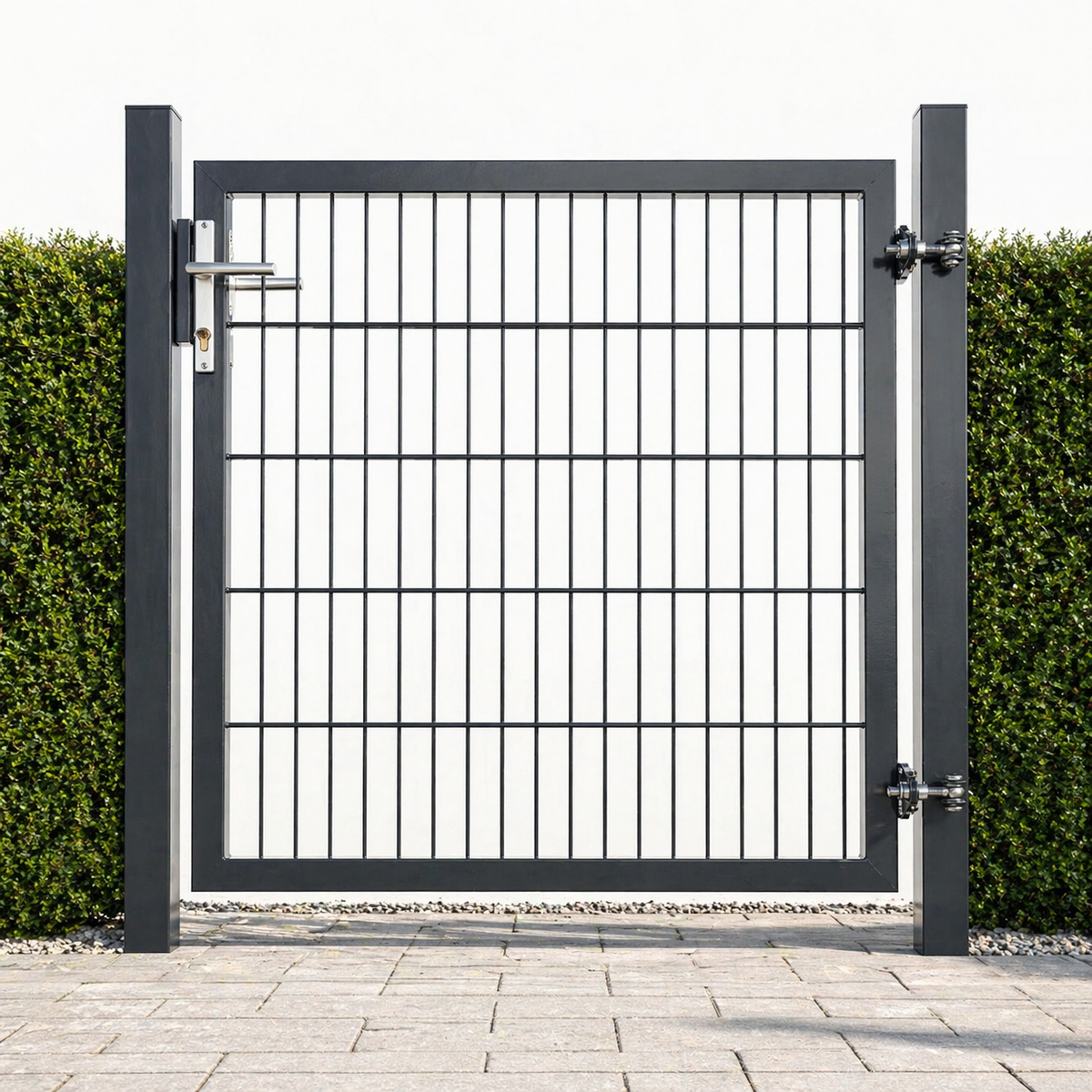 Gartentor 1-flügelig Premium | Breite 120 cm | Doppelstab 6/5/6 mm