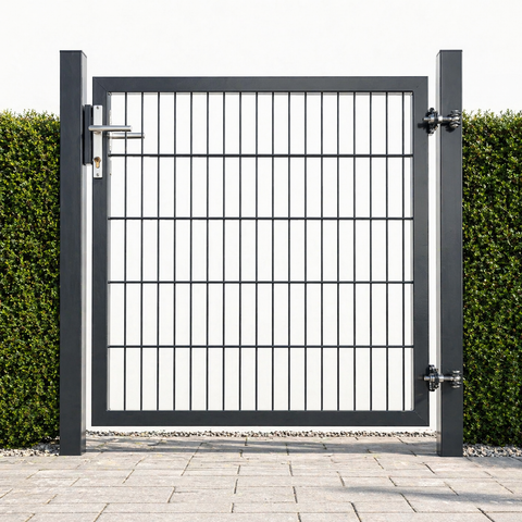 Gartentor 1-flügelig Premium | Breite 120 cm | Doppelstab 6/5/6 mm