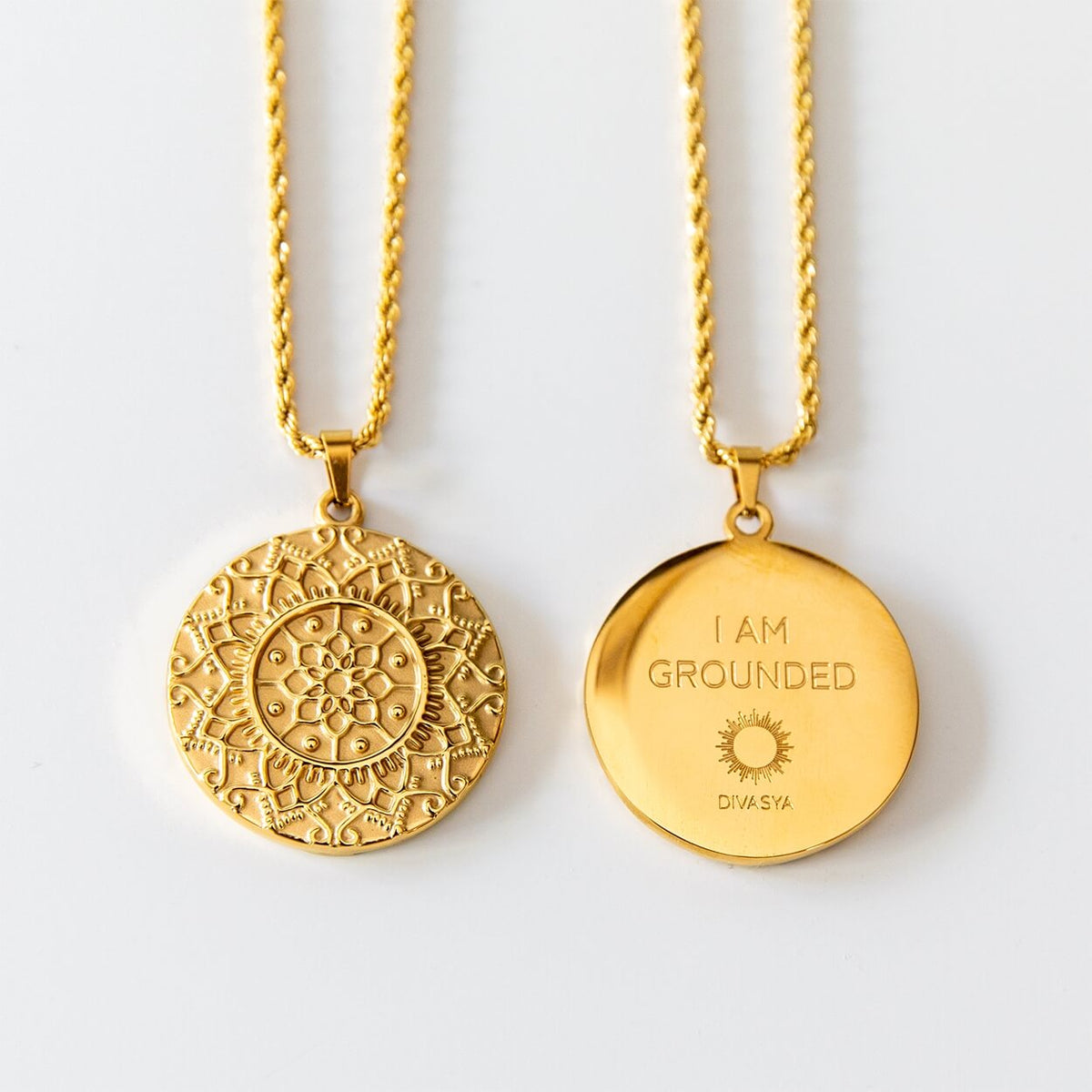 Kette mit Anhänger Mandala | vergoldet | I am grounded